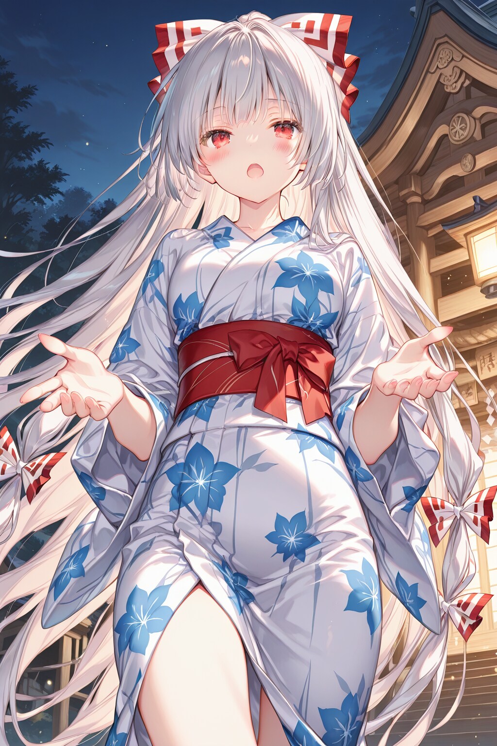 妹紅と神社参拝