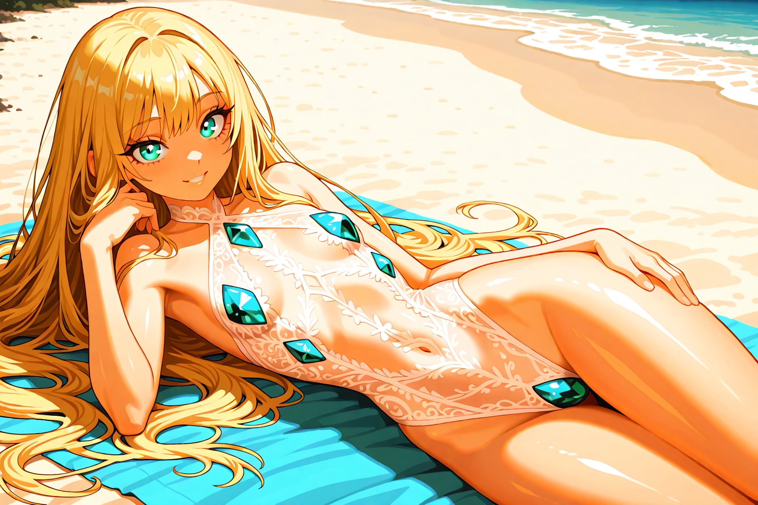 girl in unusual swimsuit