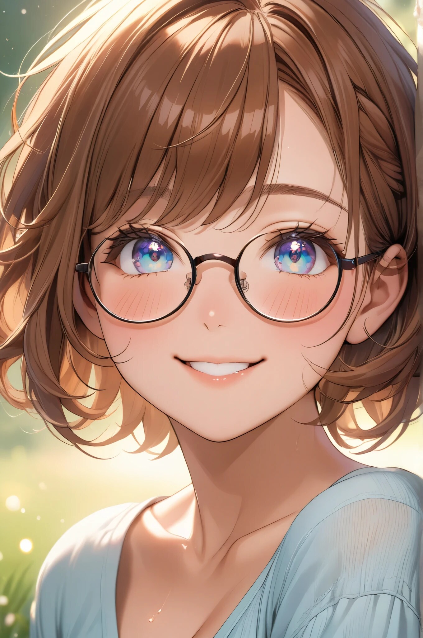 笑顔の丸メガネさん