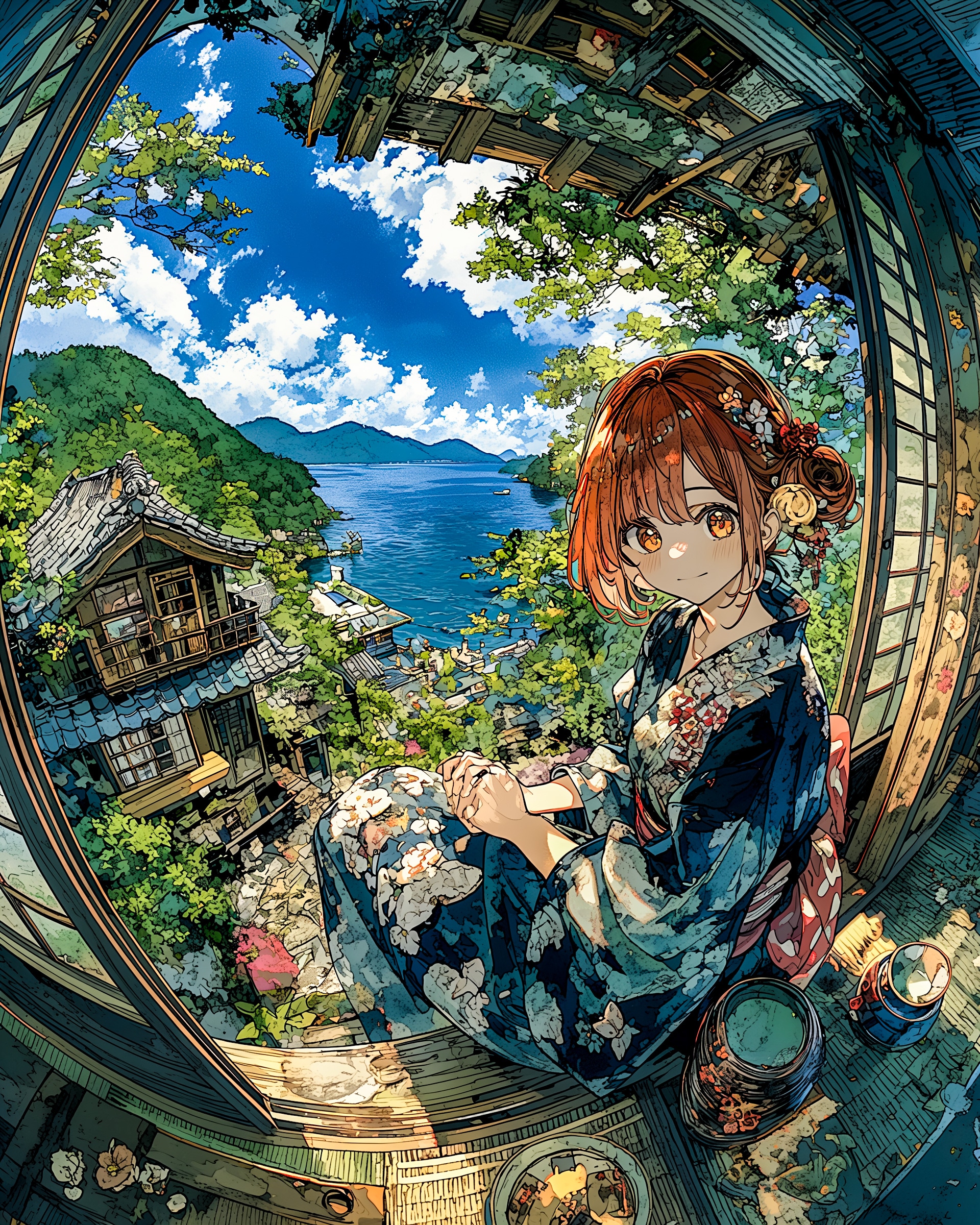 縁側にて | の人気AIイラスト・グラビア