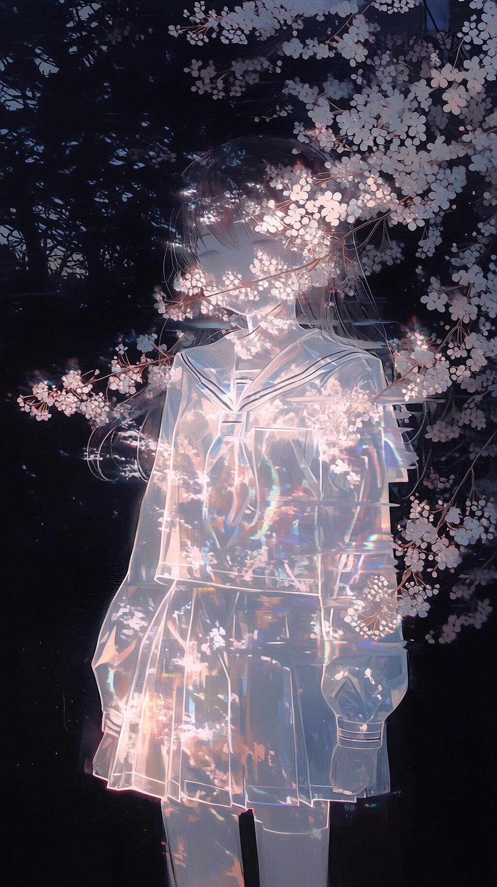 桜の光に溶けゆく少女の幻