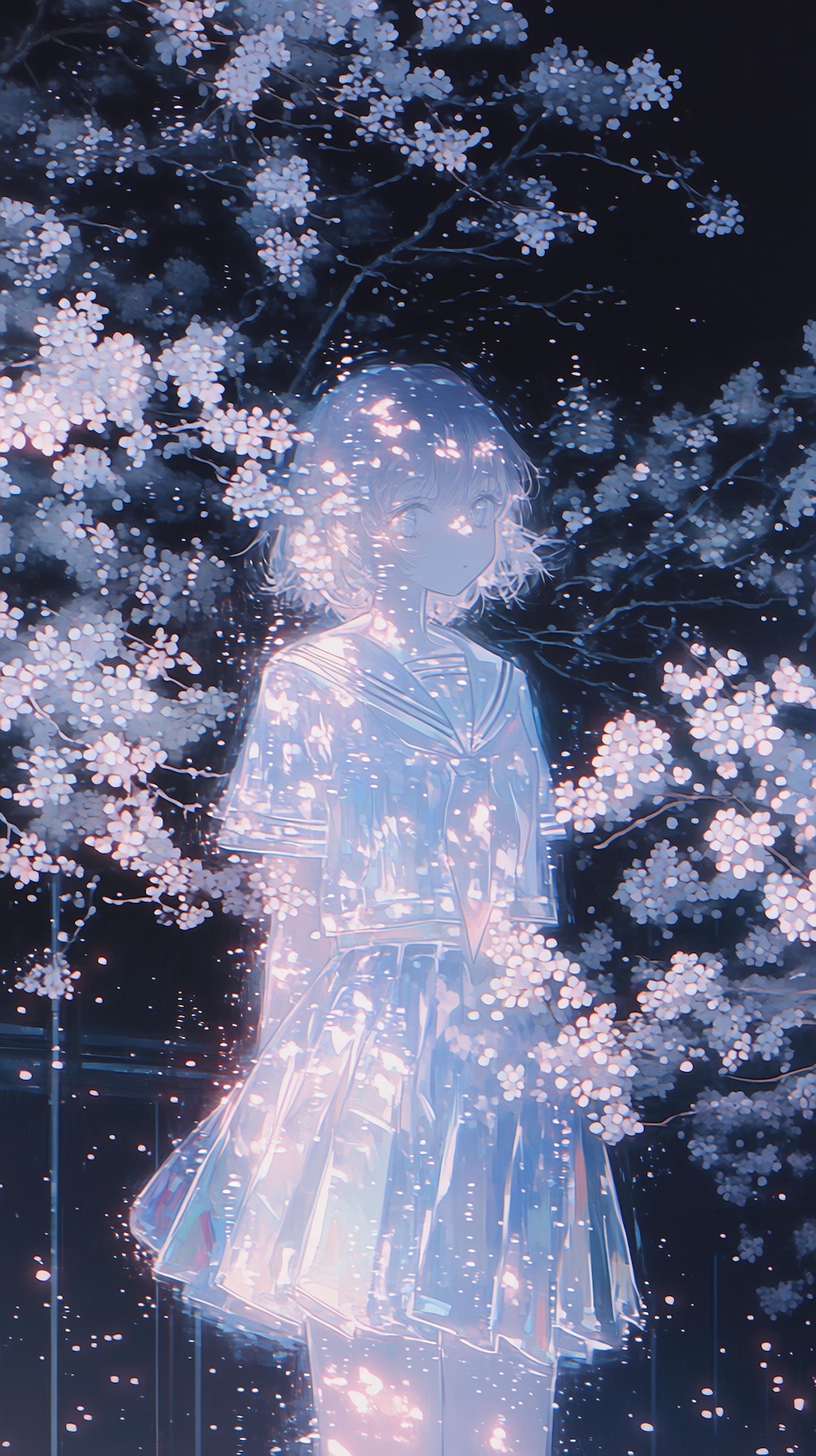 桜の光に溶けゆく少女の幻
