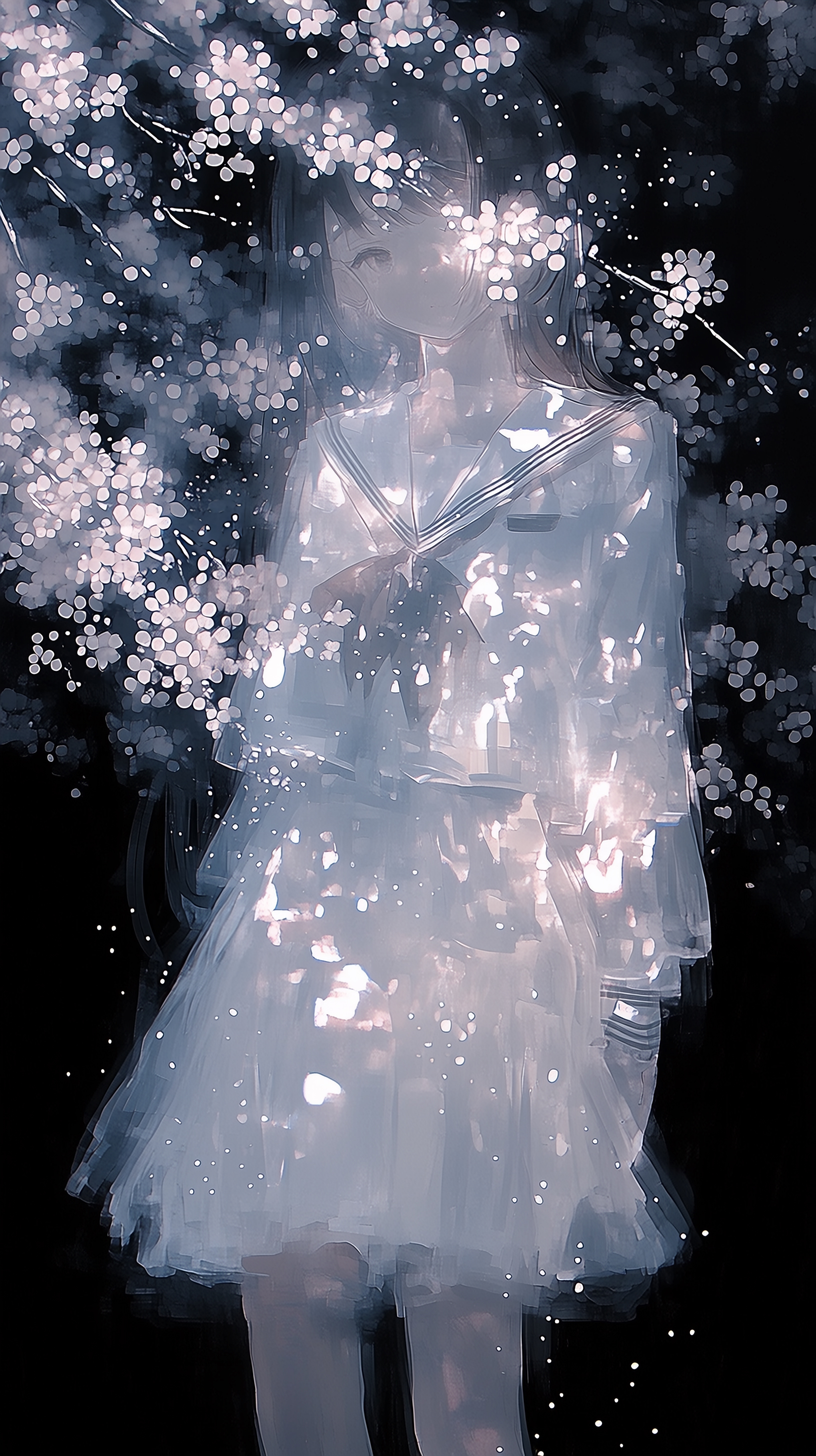 桜の光に溶けゆく少女の幻 | の人気AIイラスト・グラビア