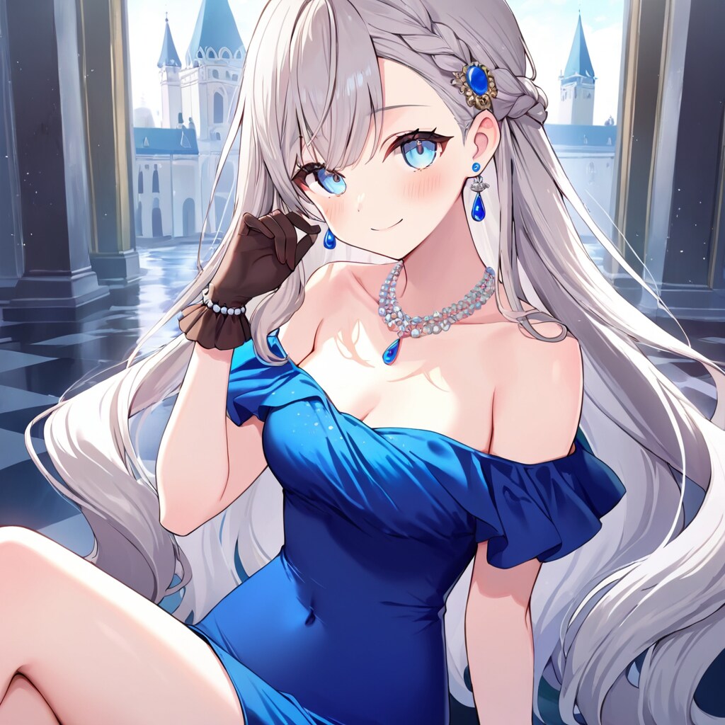 ドレス姿のモデル女子大生