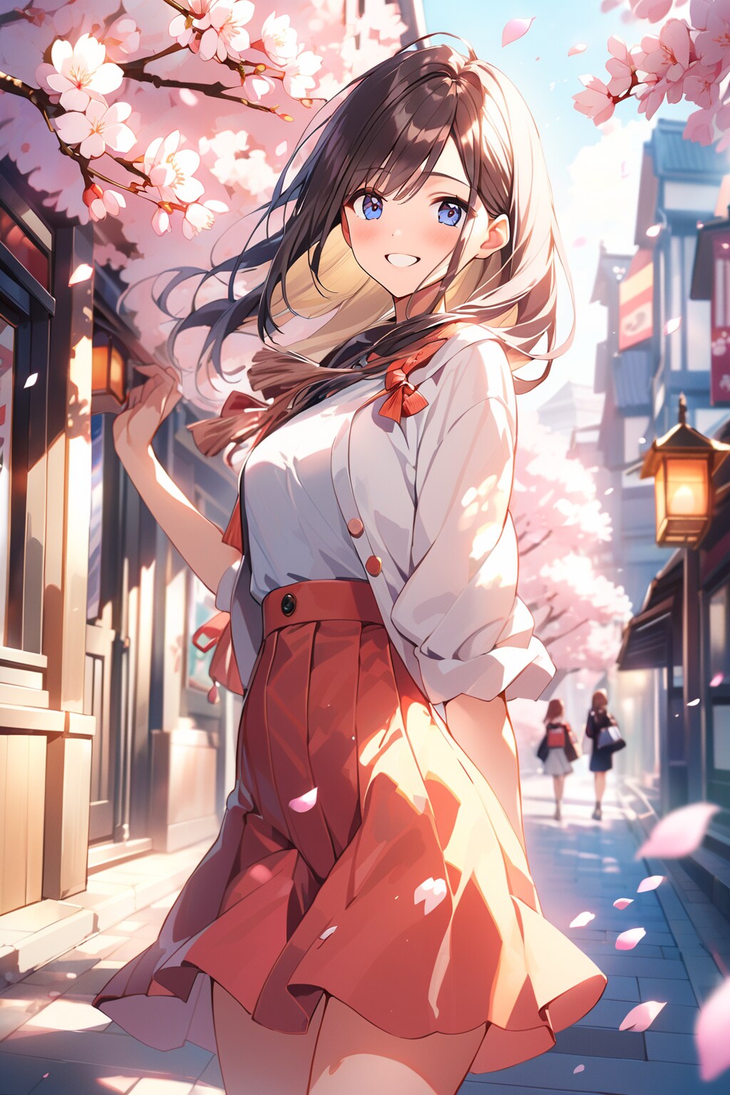 桜とお姉さん