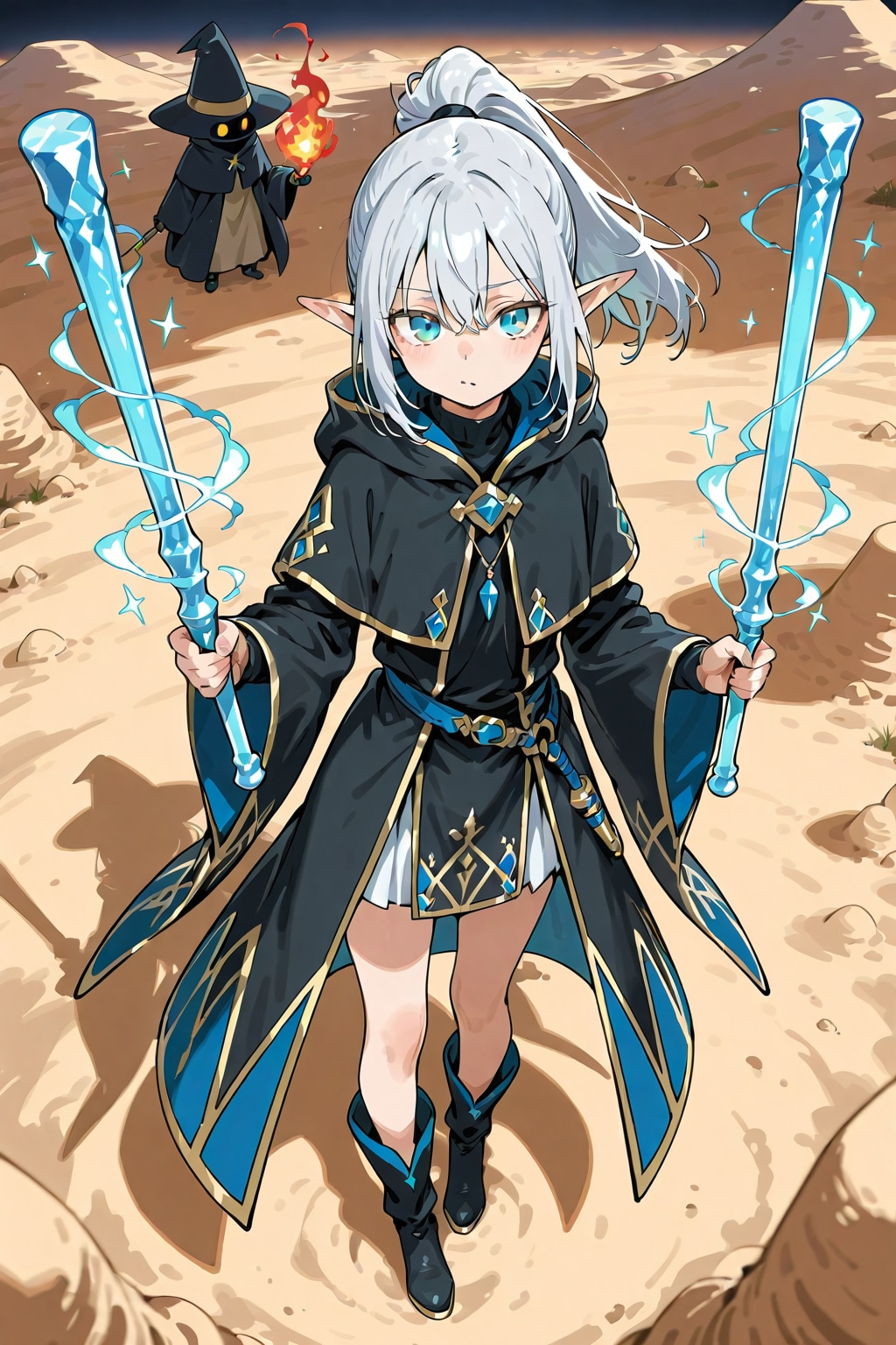 (失敗)砂漠の魔法使い(銀髪エルフの女の子)