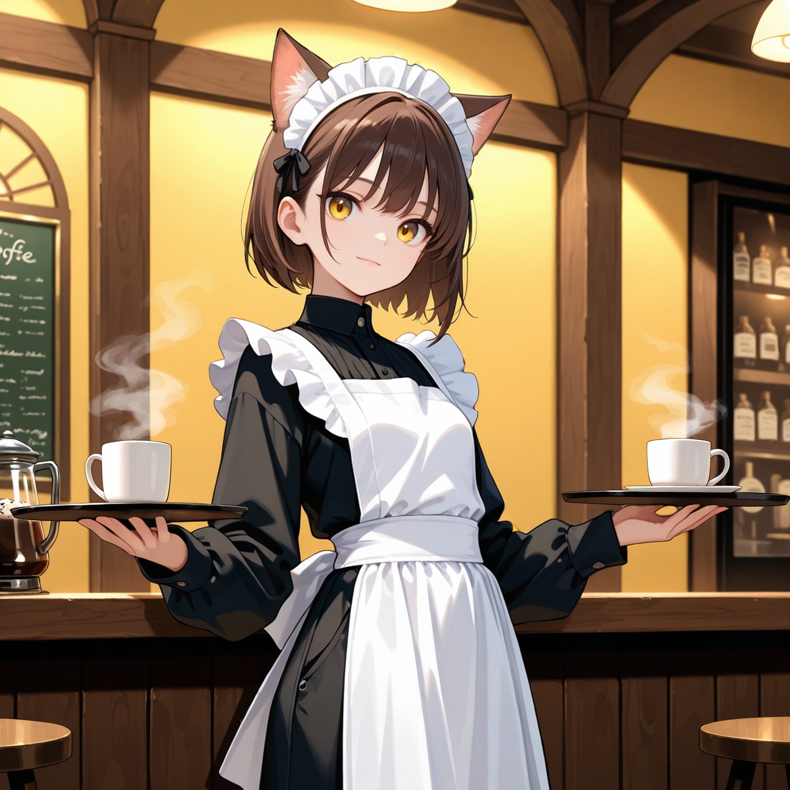 猫耳属性メイドな喫茶店で働く猫娘さん