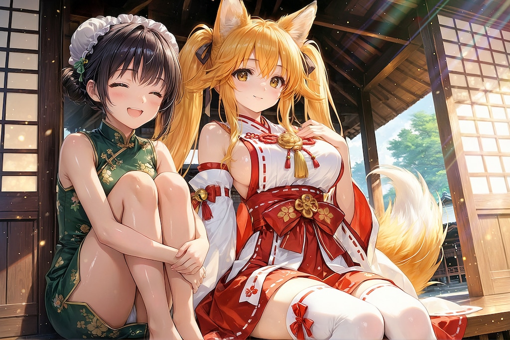 メイリン、ミラさんとツーショットを撮る