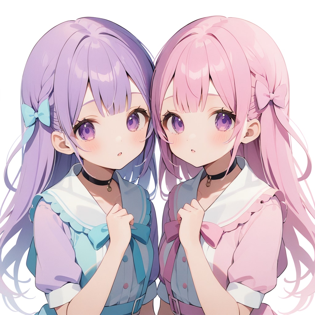 パステル少女（ふたご） | の人気AIイラスト・グラビア