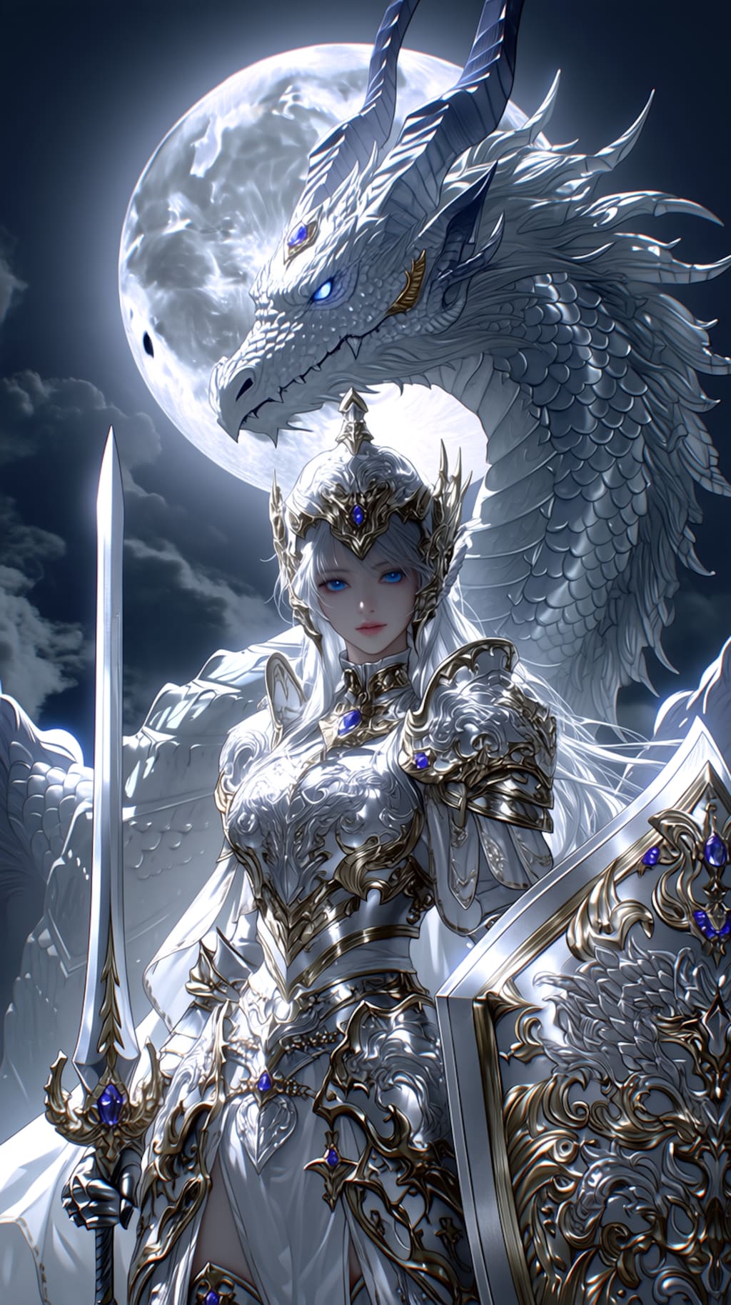CELESTIAL DRAGON KNIGHT — ECLIPSE  天翔竜騎士 — 白銀と黒龍