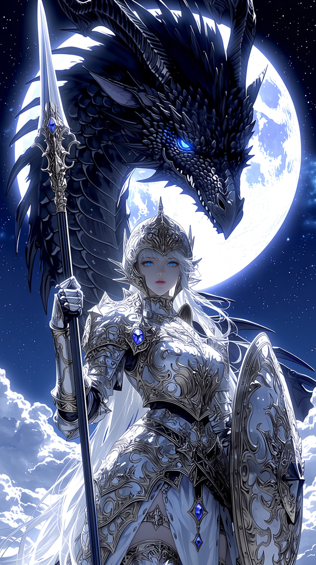 CELESTIAL DRAGON KNIGHT — ECLIPSE  天翔竜騎士 — 白銀と黒龍