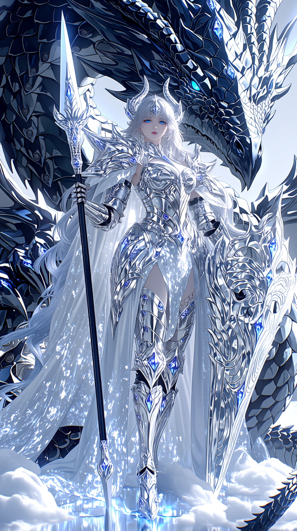 CELESTIAL DRAGON KNIGHT — ECLIPSE  天翔竜騎士 — 白銀と黒龍