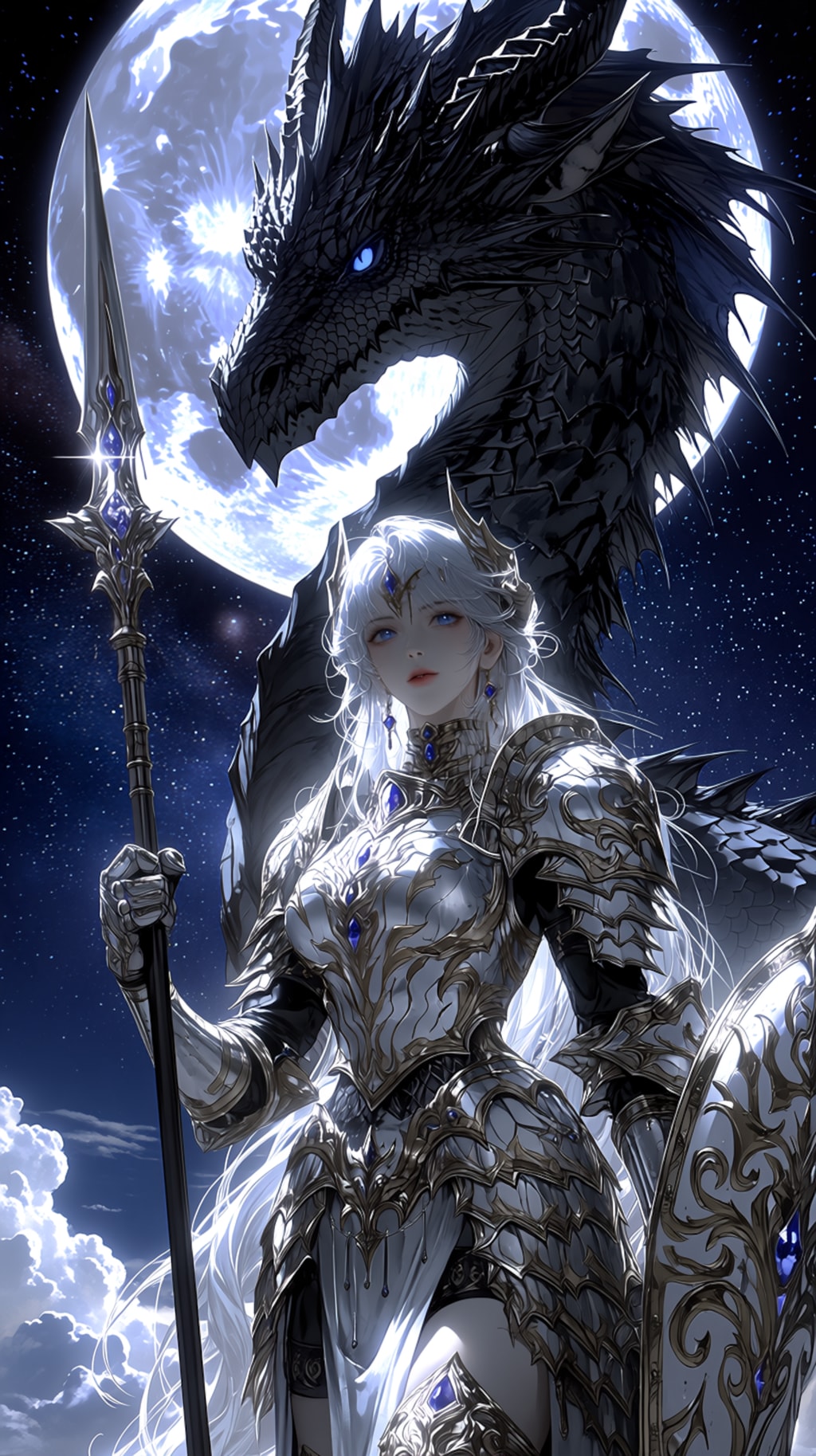 CELESTIAL DRAGON KNIGHT — ECLIPSE  天翔竜騎士 — 白銀と黒龍
