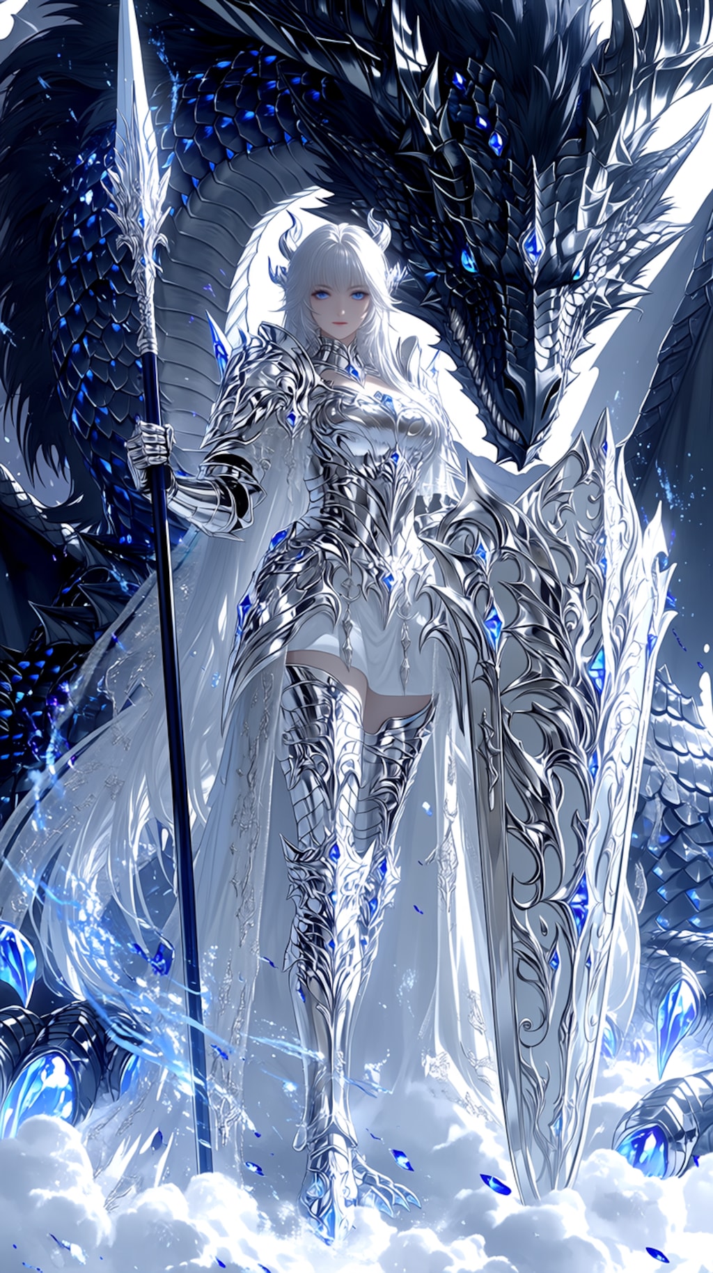 CELESTIAL DRAGON KNIGHT — ECLIPSE  天翔竜騎士 — 白銀と黒龍