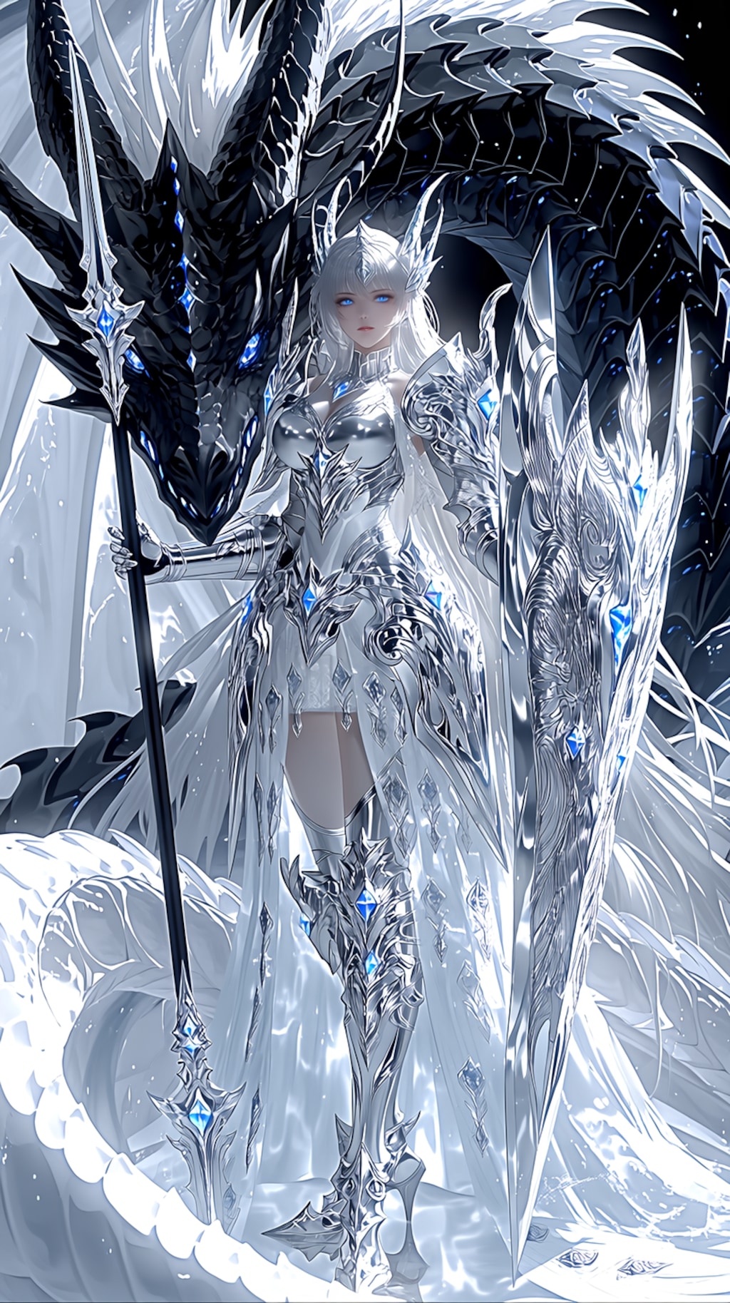 CELESTIAL DRAGON KNIGHT — ECLIPSE  天翔竜騎士 — 白銀と黒龍