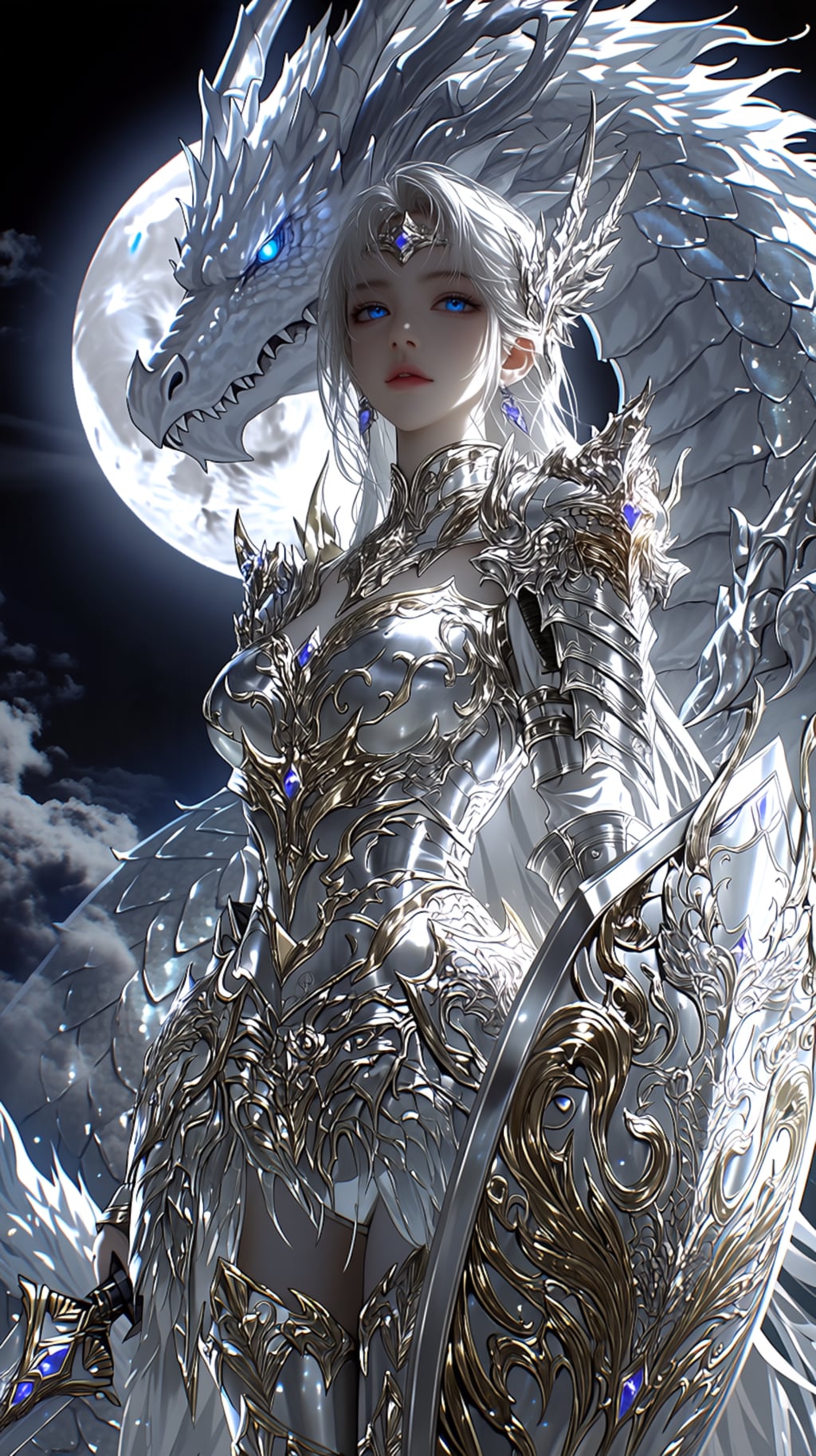 CELESTIAL DRAGON KNIGHT — ECLIPSE  天翔竜騎士 — 白銀と黒龍