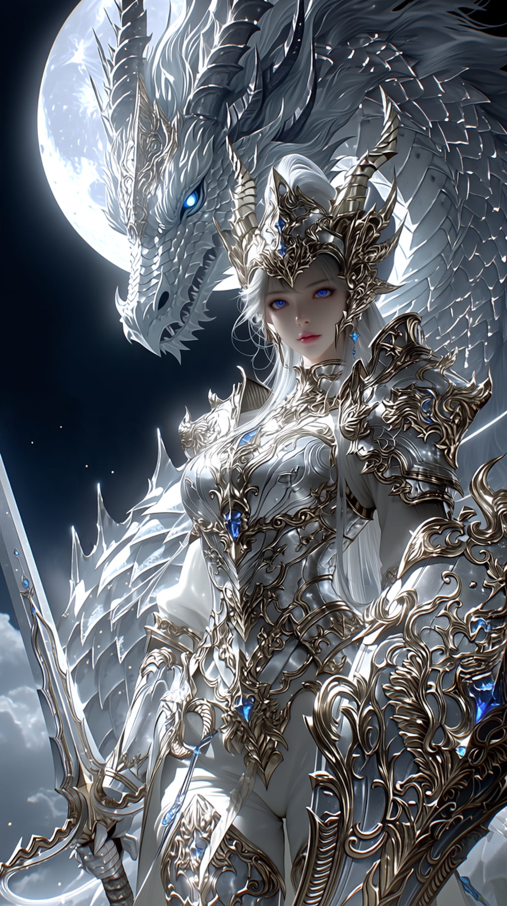 CELESTIAL DRAGON KNIGHT — ECLIPSE  天翔竜騎士 — 白銀と黒龍
