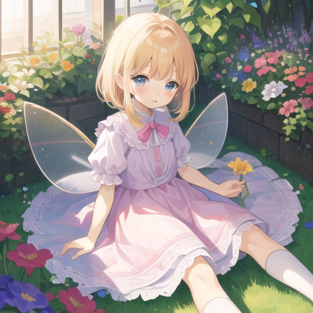 お花畑で休憩～～