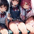 登校中の女の子たち 3枚目