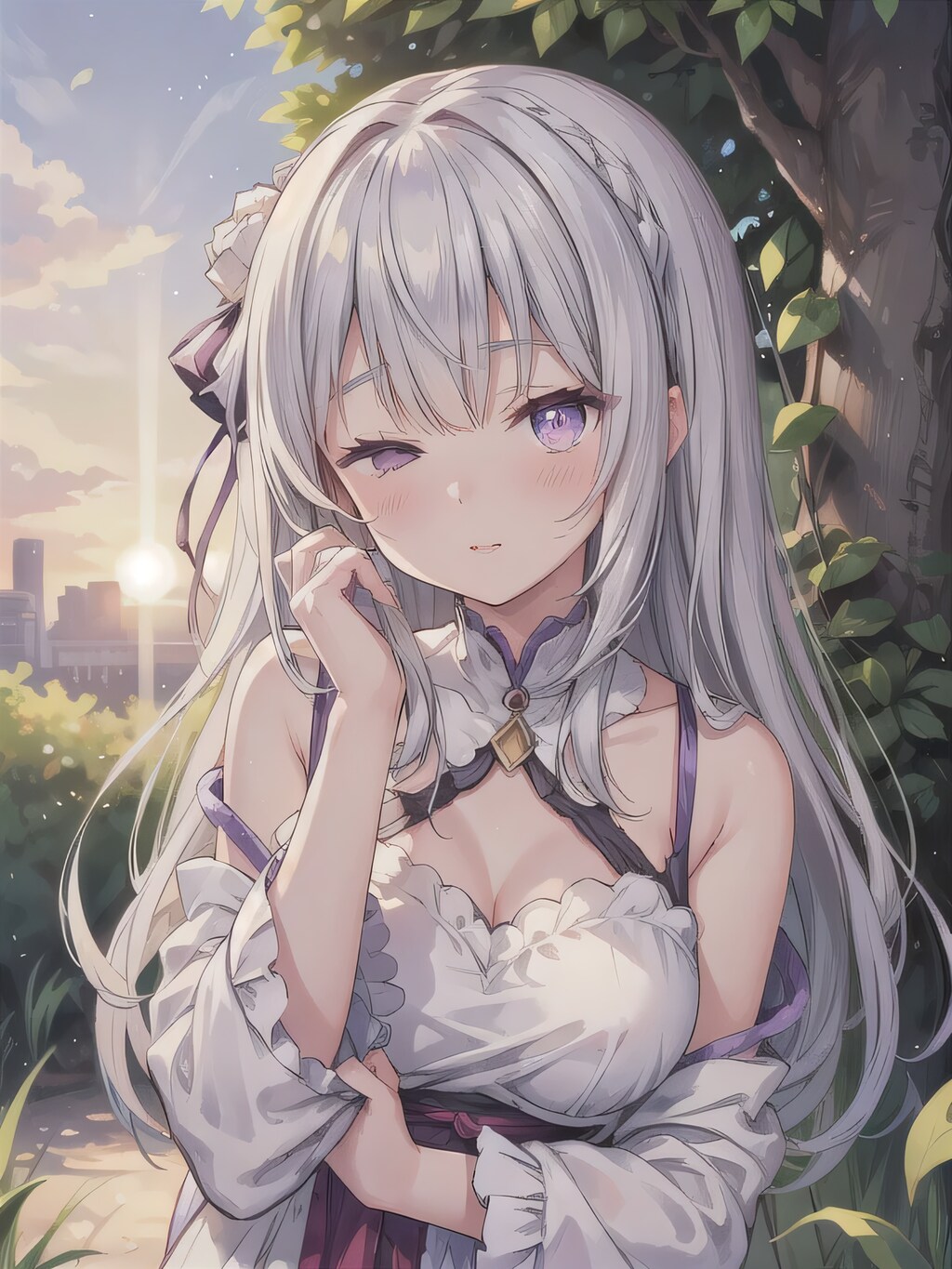 銀髪ロングでドレスの少女３