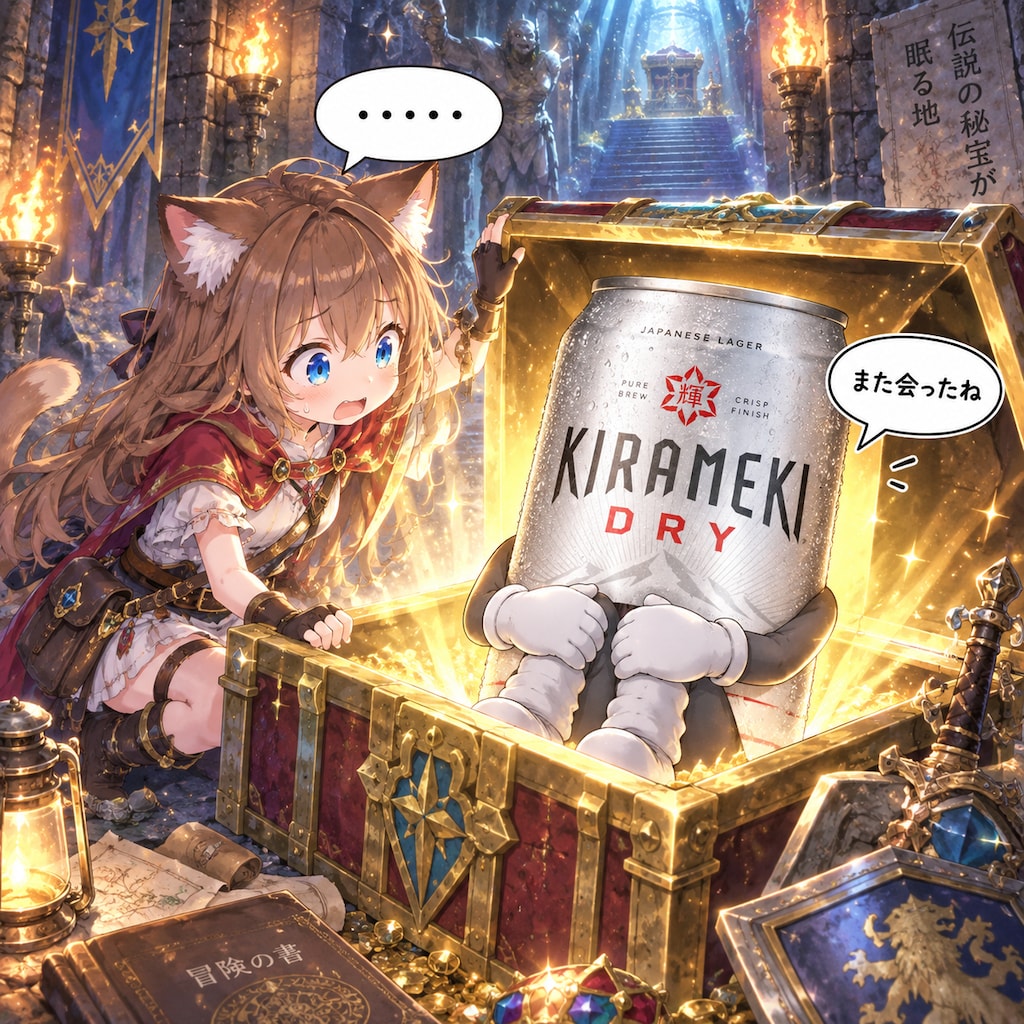宝箱を開けた小さな女の子