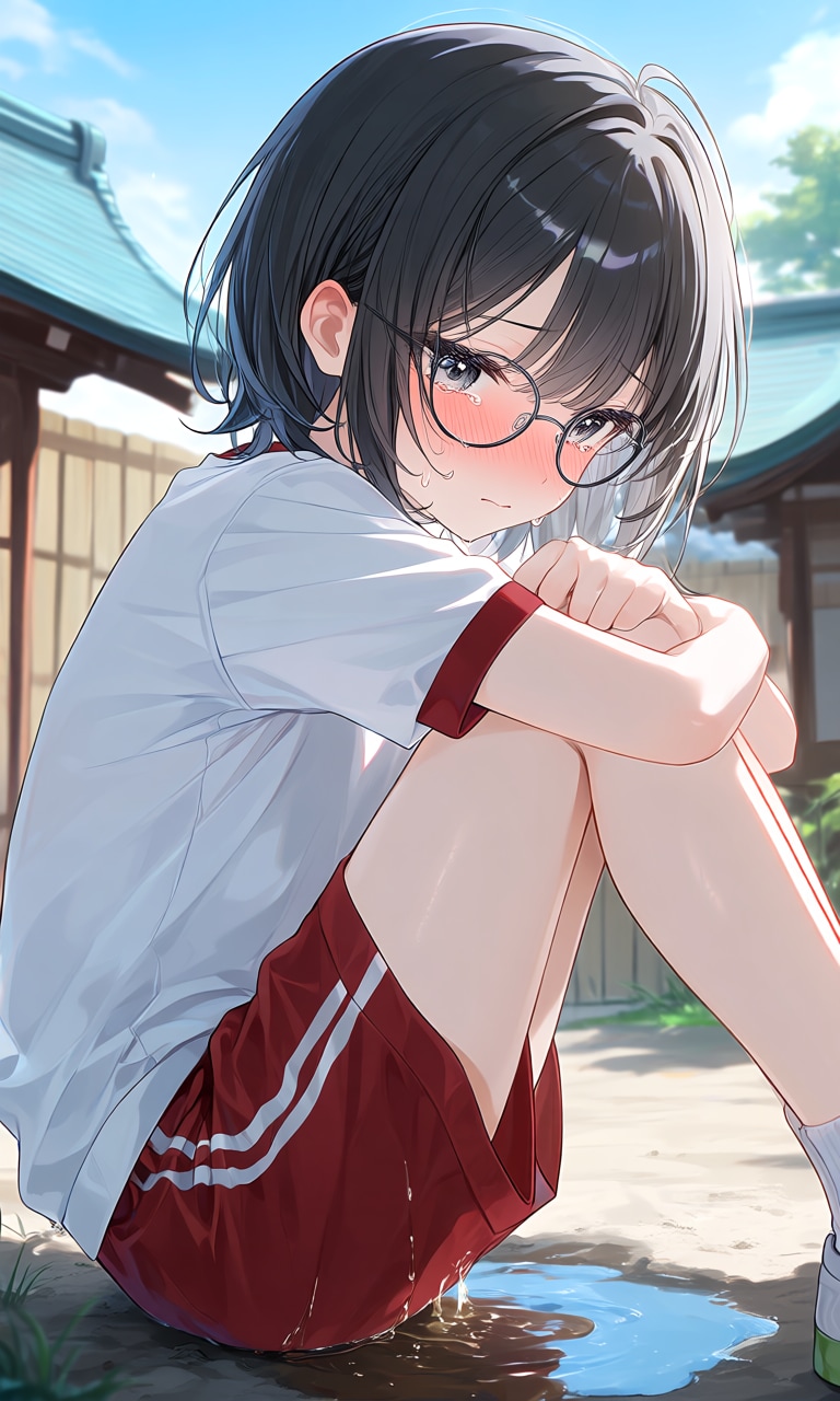 三角座りで立ち上げれず…