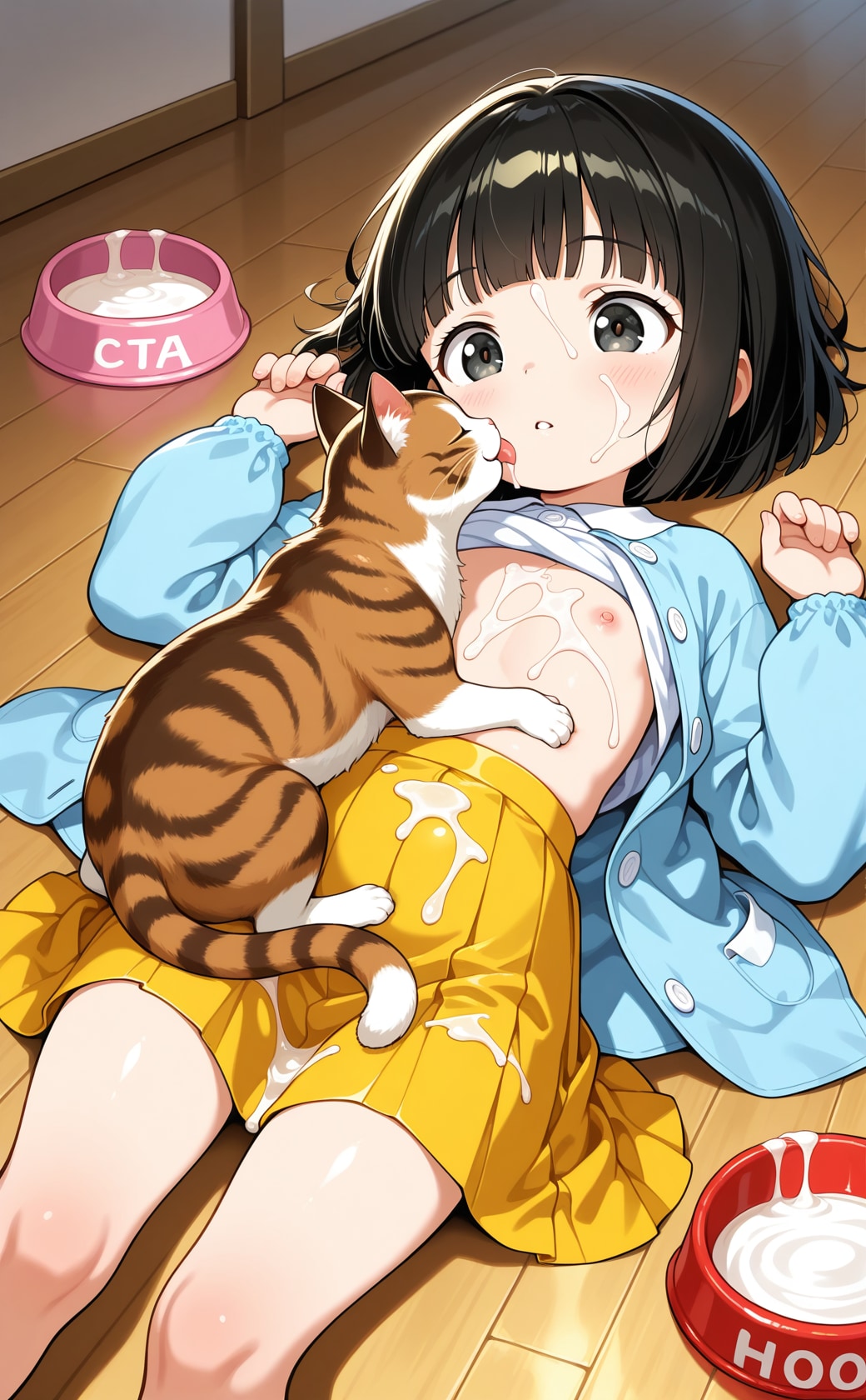 猫ちゃんのミルクひっくり返しちゃった…