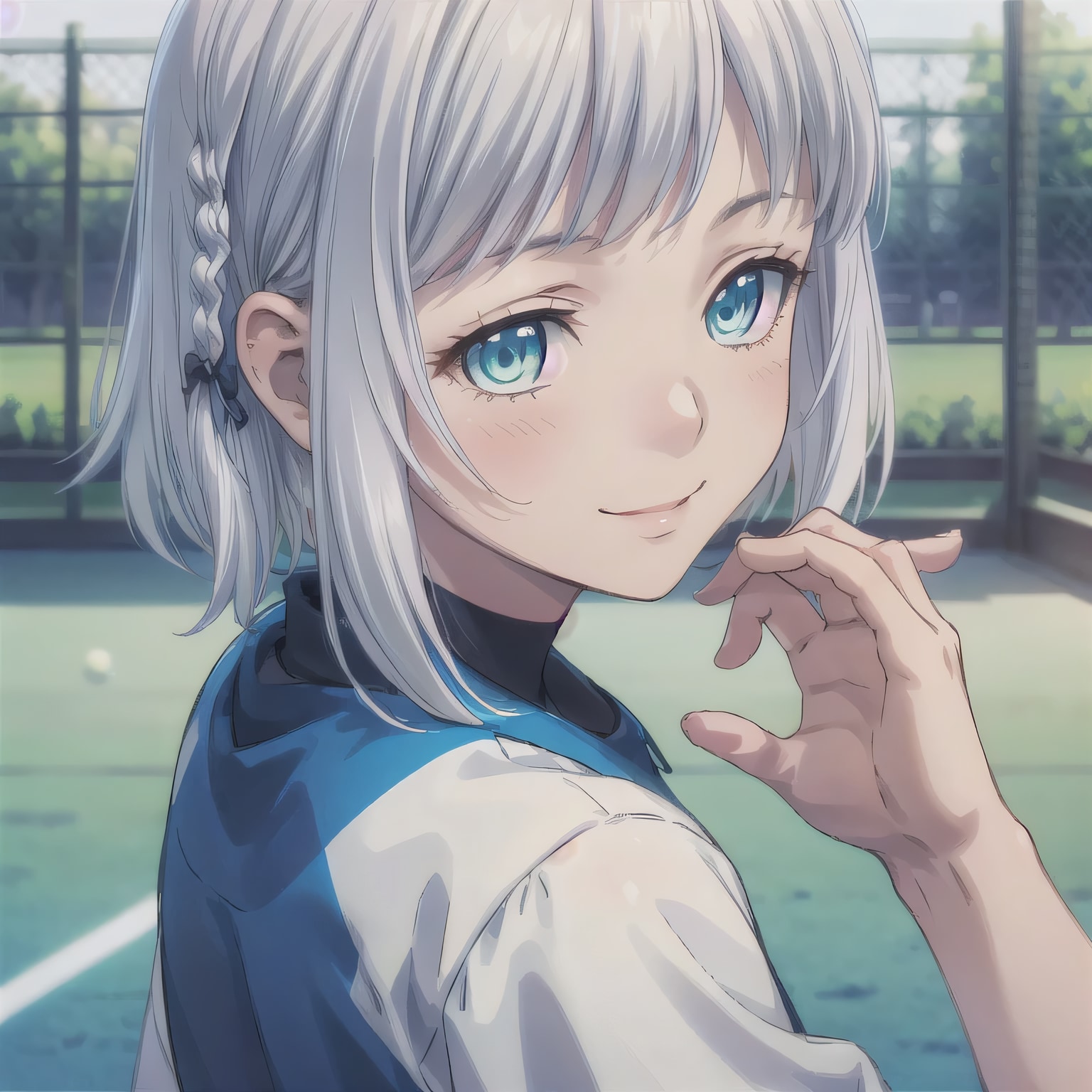 銀髪ボブでテニスウェアの少女 | の人気AIイラスト・グラビア