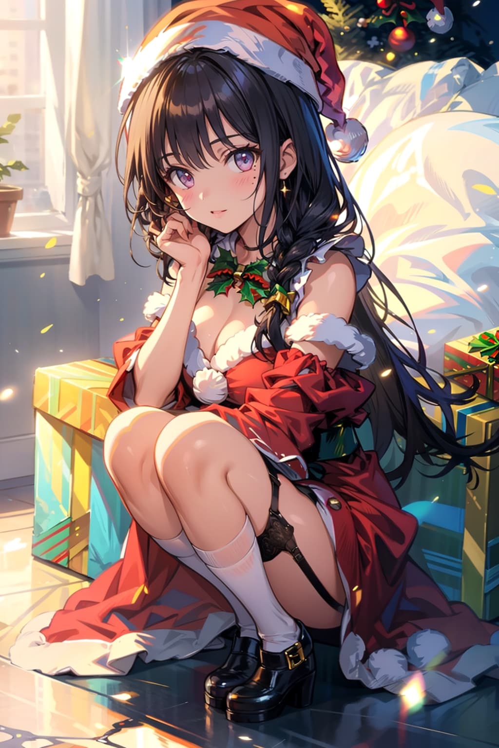 クリスマス衣装を着た彼女