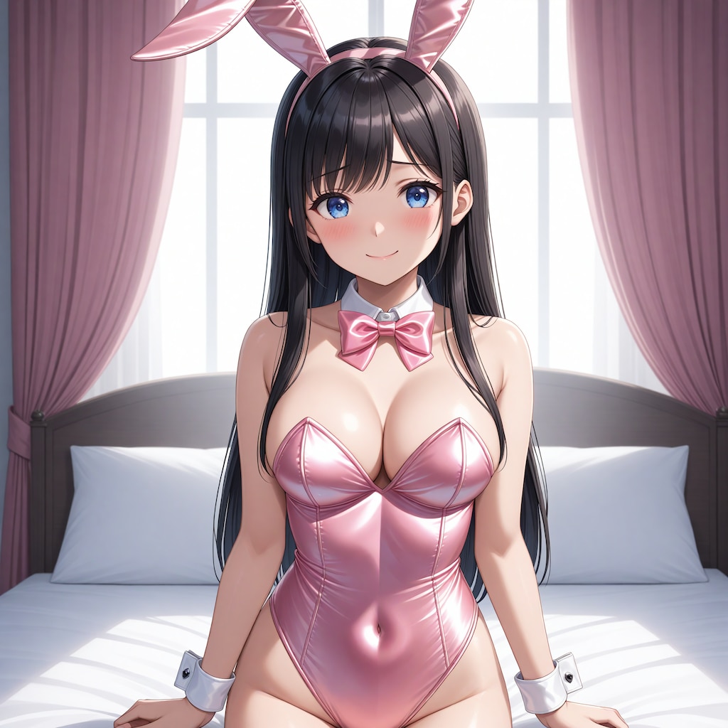 ピンクサテンバニーガール