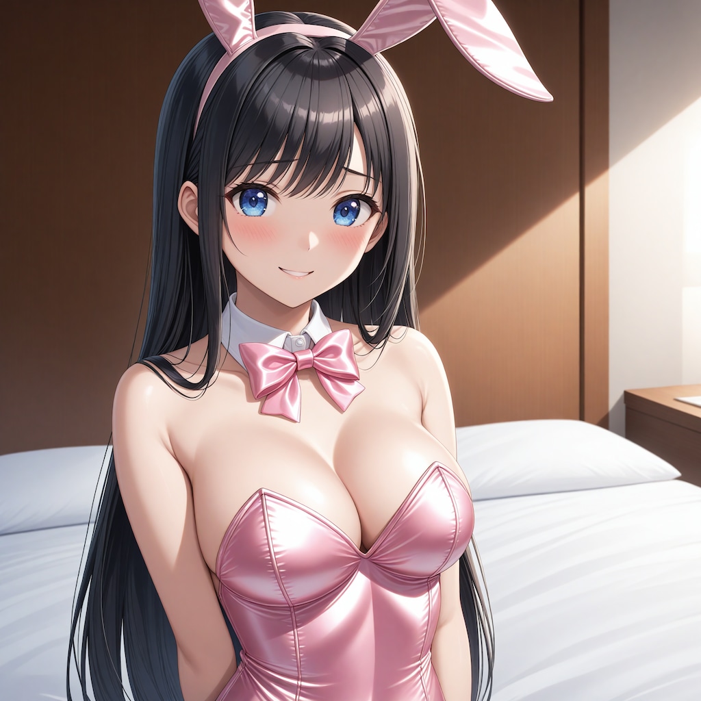 ピンクサテンバニーガール