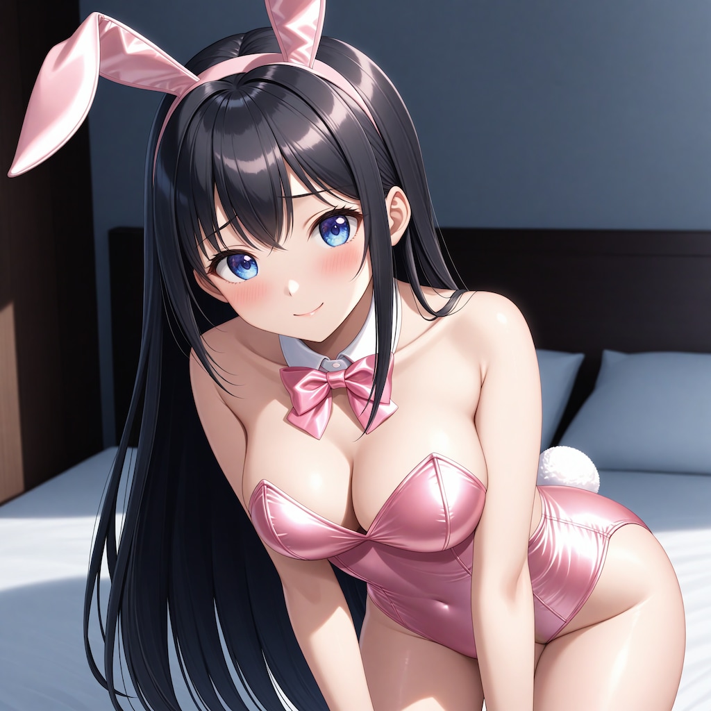 ピンクサテンバニーガール