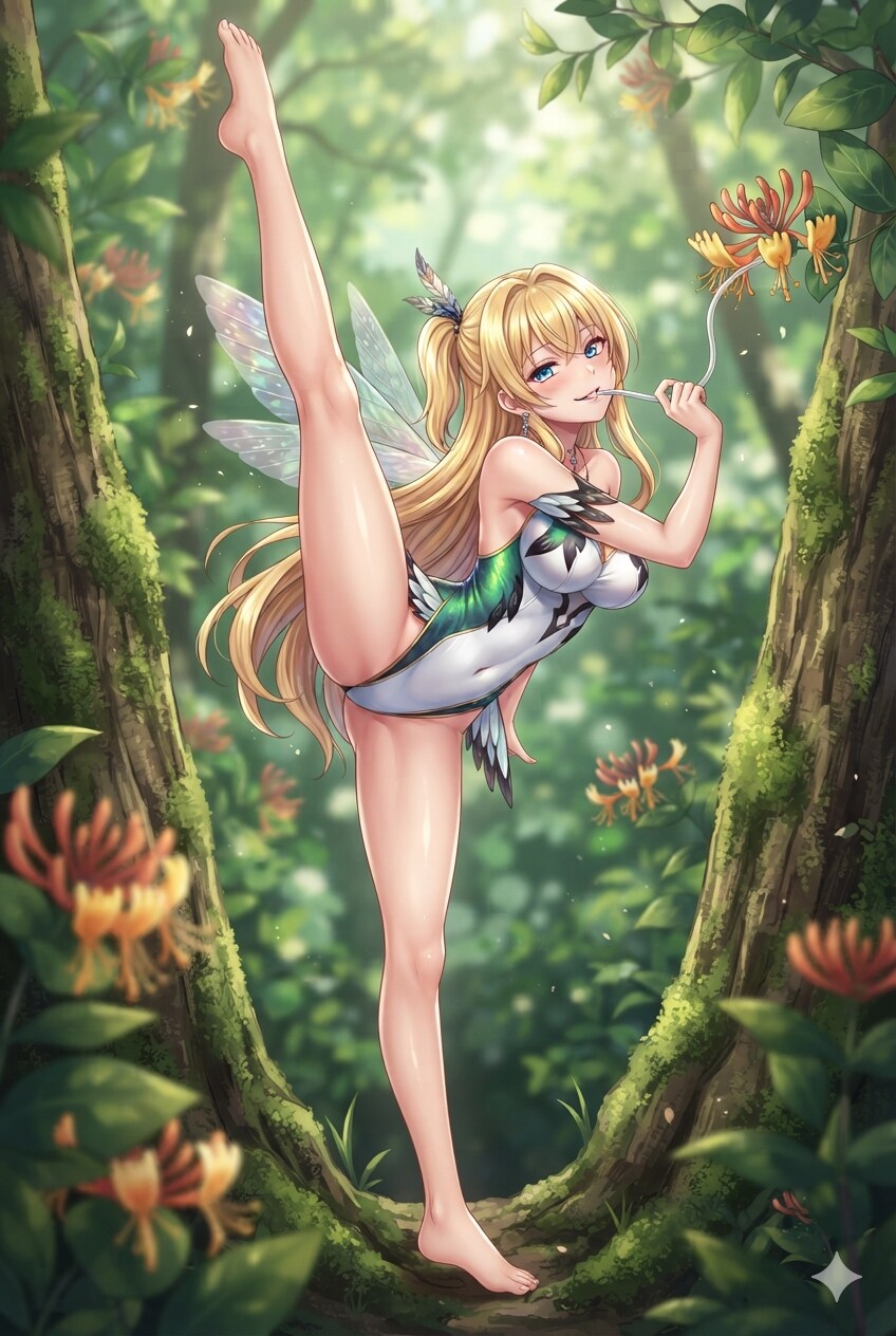 ハチドリ擬人化(狭いからね)