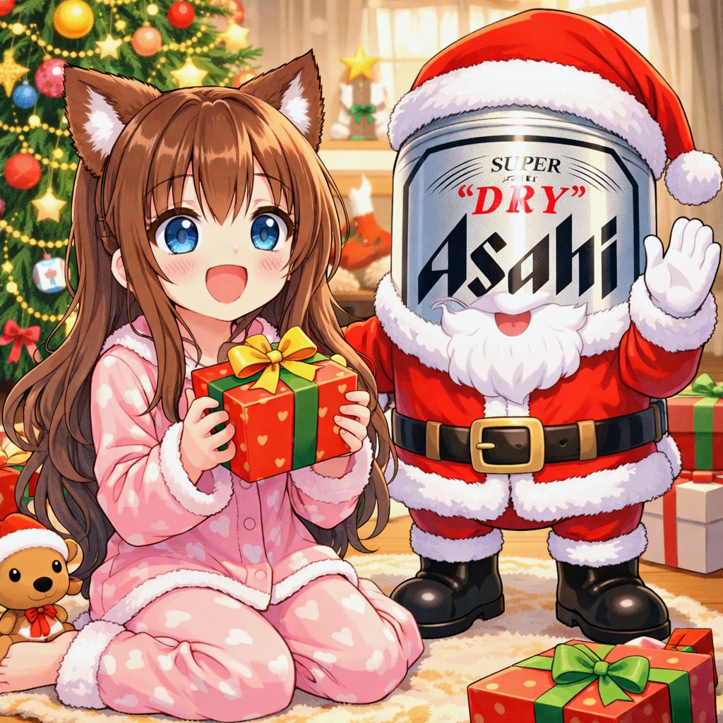 プレゼントをもらった小さな女の子