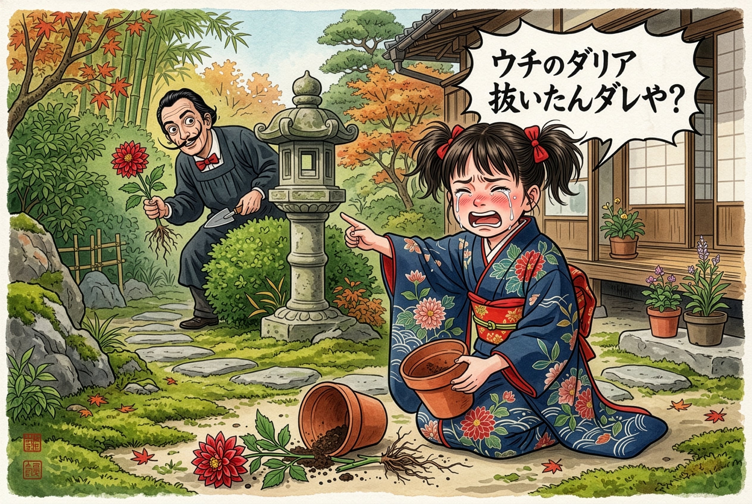ウチのダリア抜いたんダレや？