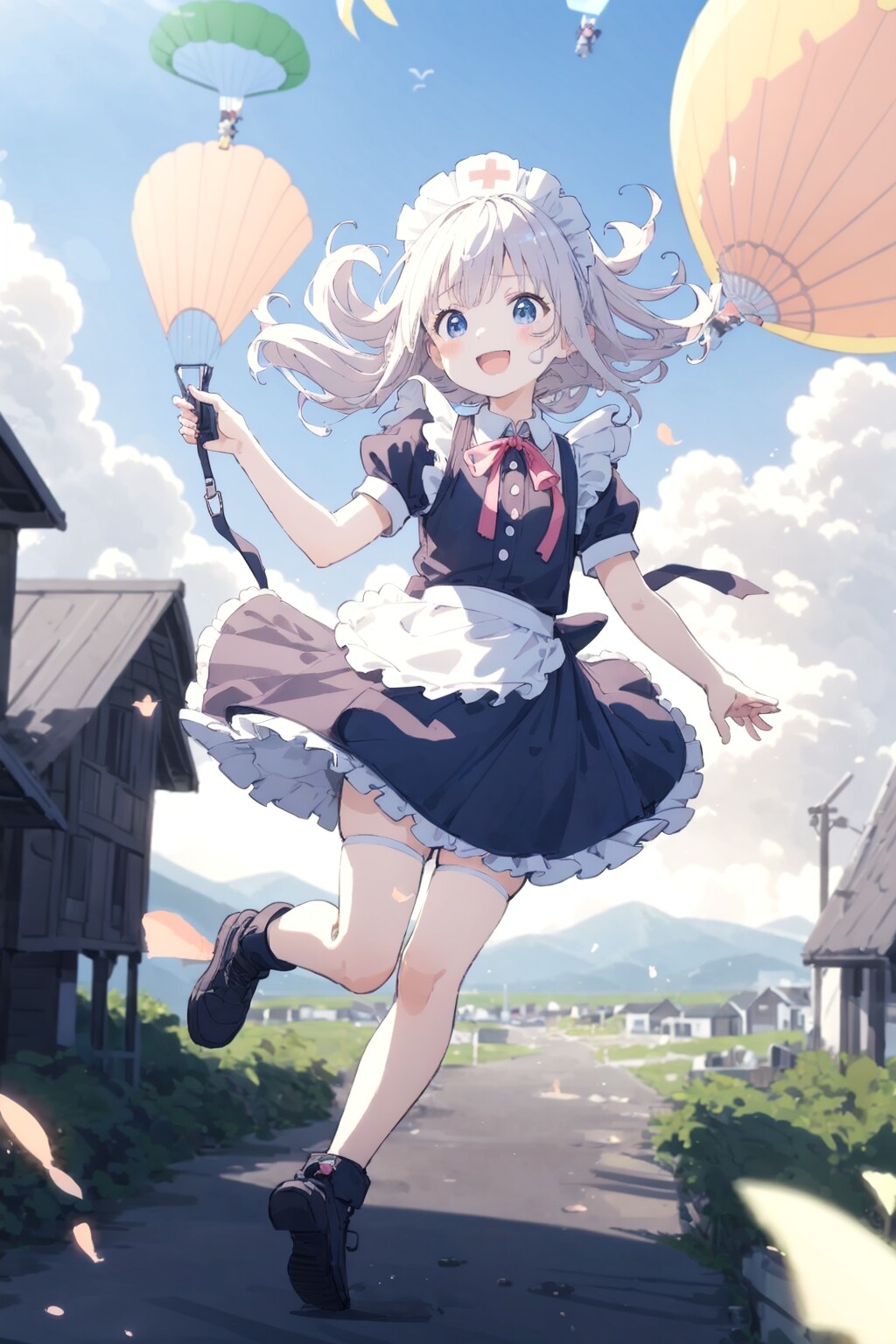 スカイダイビング メイド少女