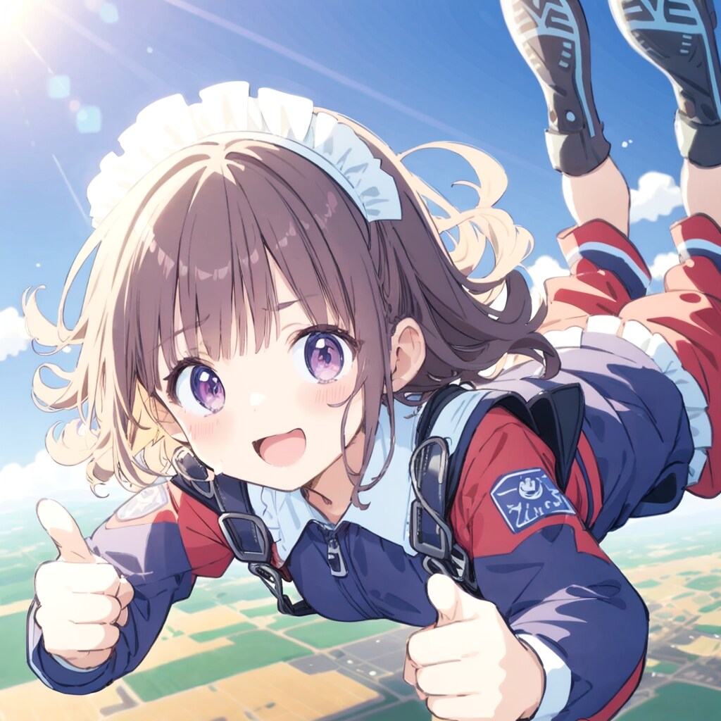 スカイダイビング メイド少女