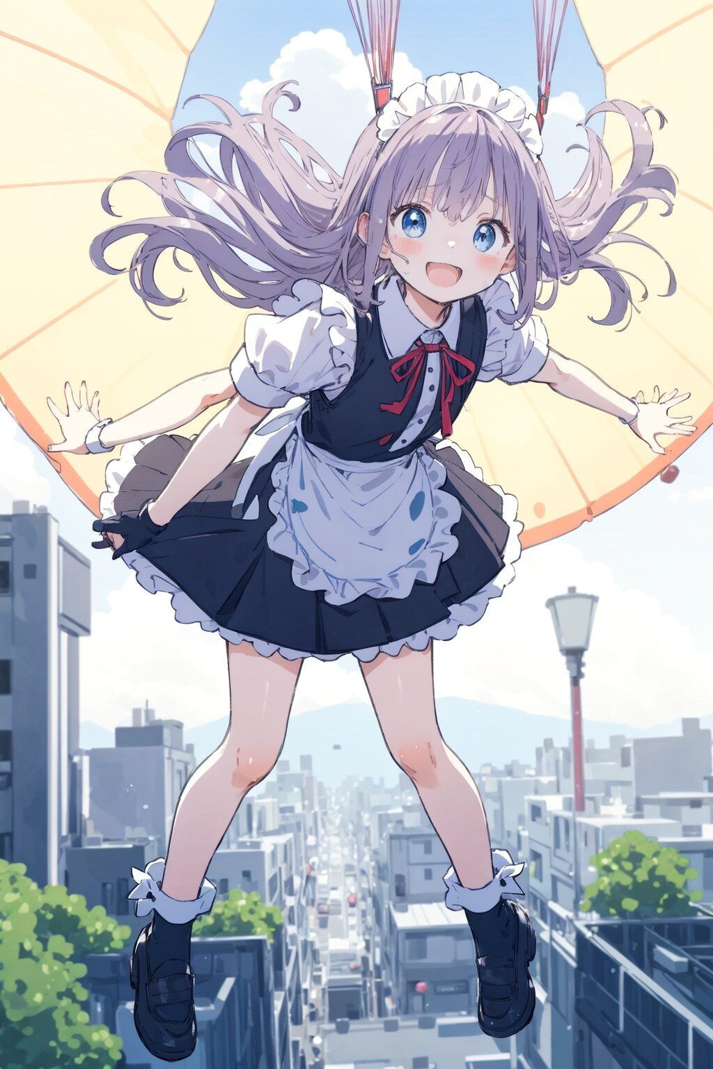 スカイダイビング メイド少女