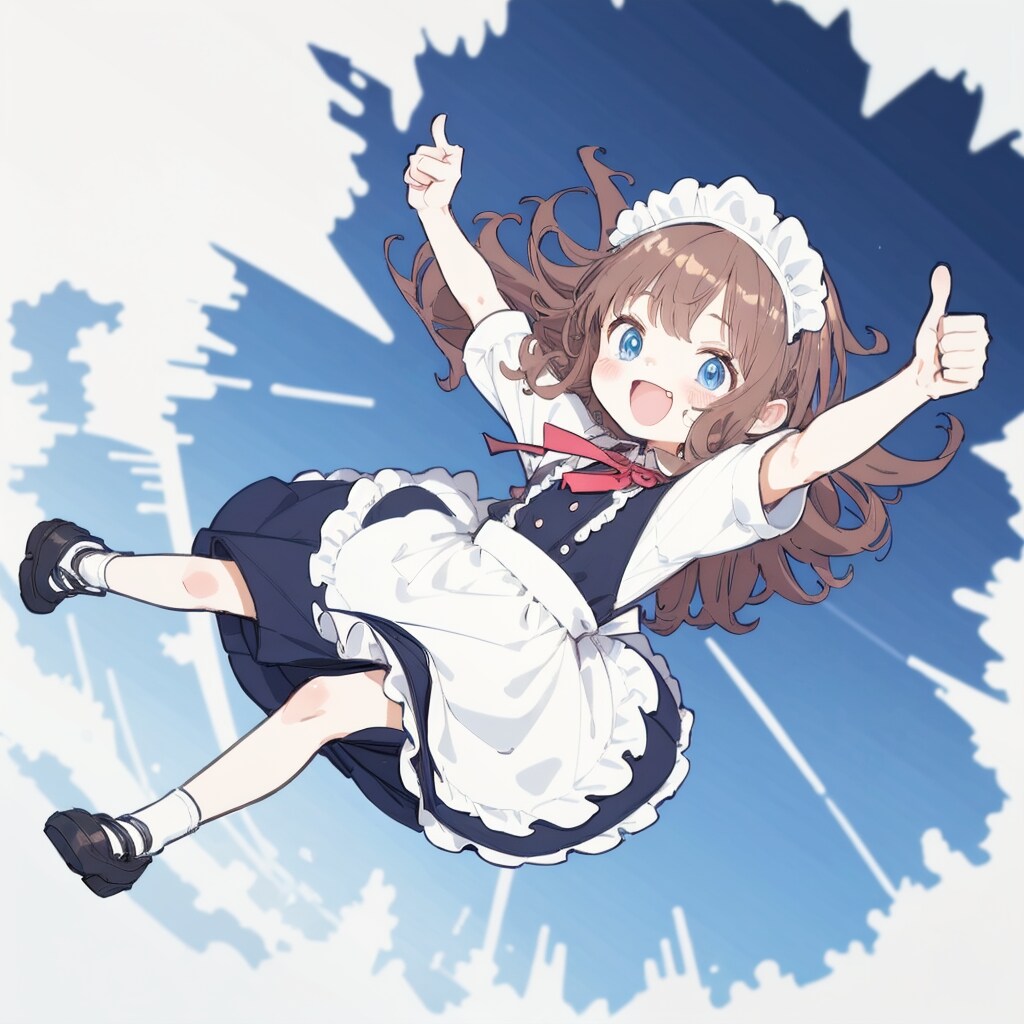 スカイダイビング メイド少女