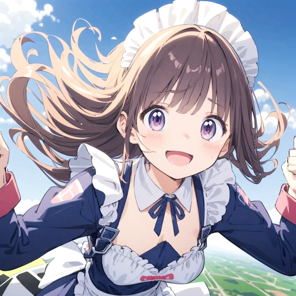 スカイダイビング メイド少女