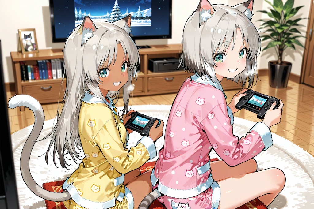 兄ちゃ～ん。遊んでよ！(もう遅いんだから寝なさい）