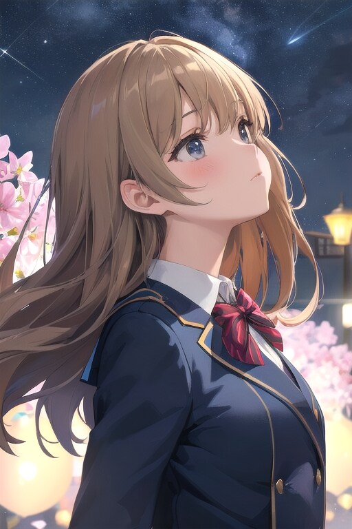 見上げる夜 | の人気AIイラスト・グラビア