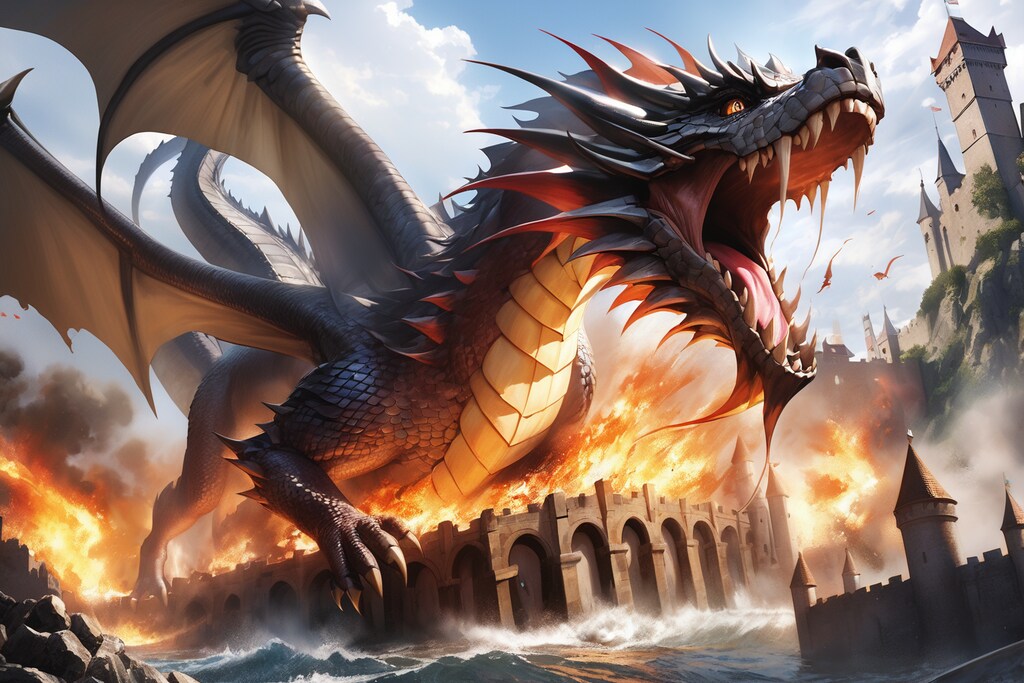 暴れるドラゴン