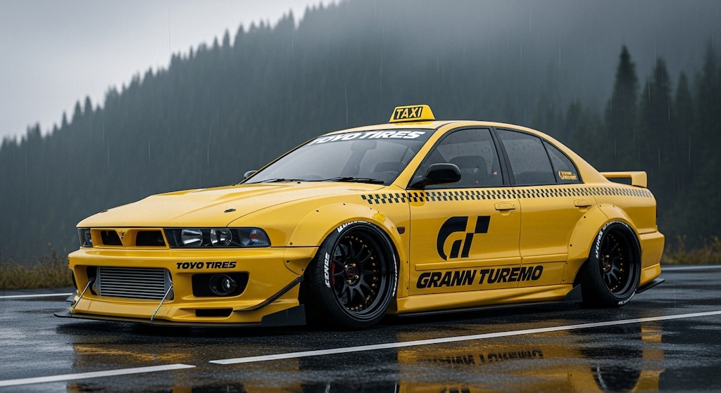 ギャランイエロータクシーのドリ車