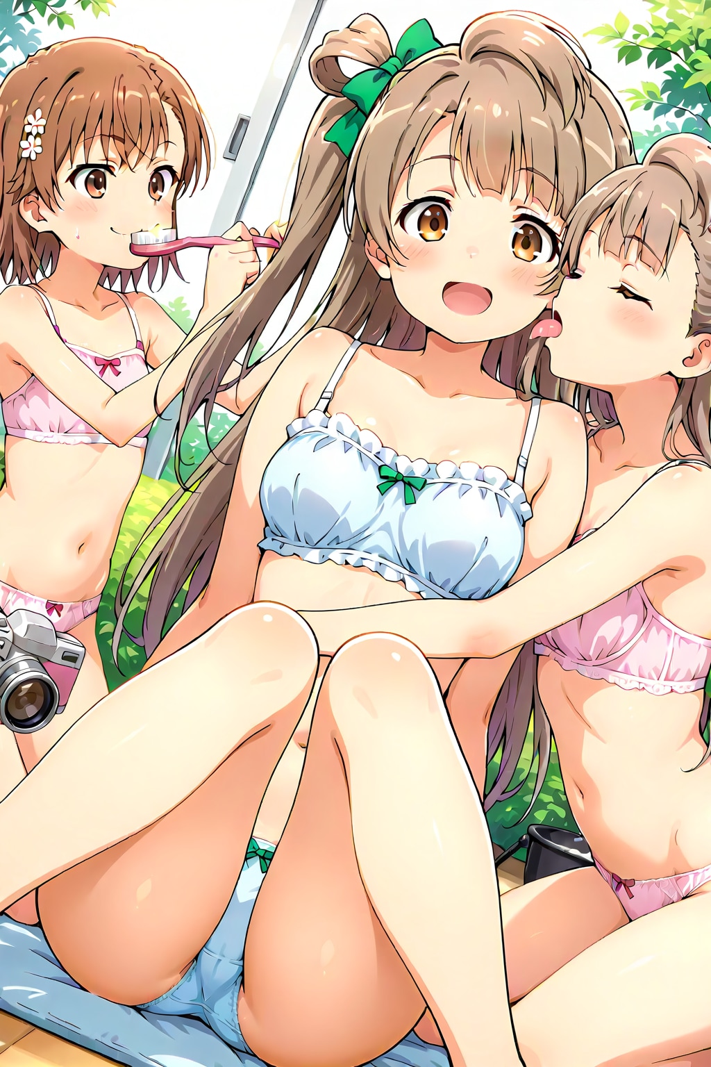土曜日の朝の南ことり✕南ひな✕御坂美琴 「おはようお姉ちゃん（ぺろっ）」『ひゃあ？！』