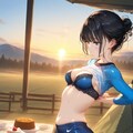 キャンプ場にて、夕食とオヤツを支度する葵さん 4枚目