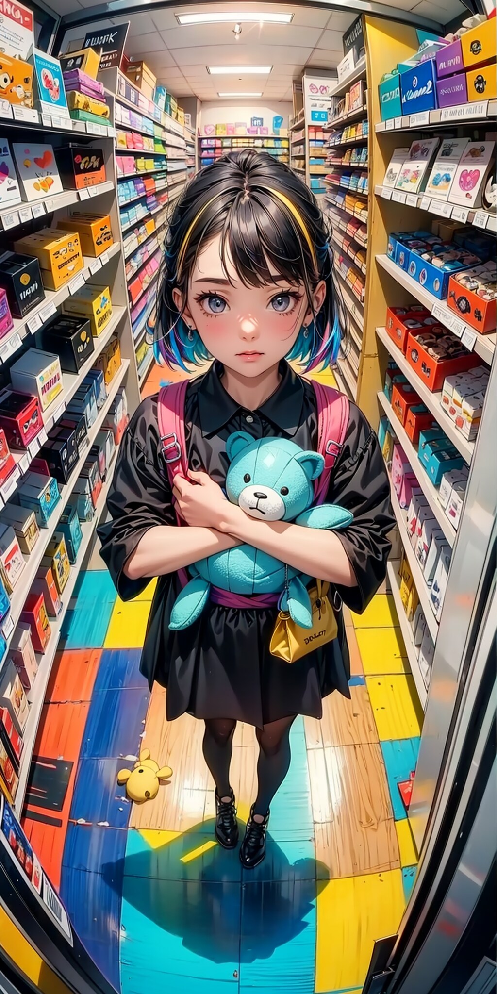 防犯カメラでポーズする女子たち