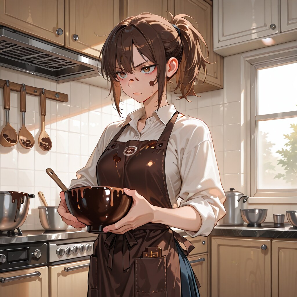 チョコ作りは真剣勝負 | の人気AIイラスト・グラビア