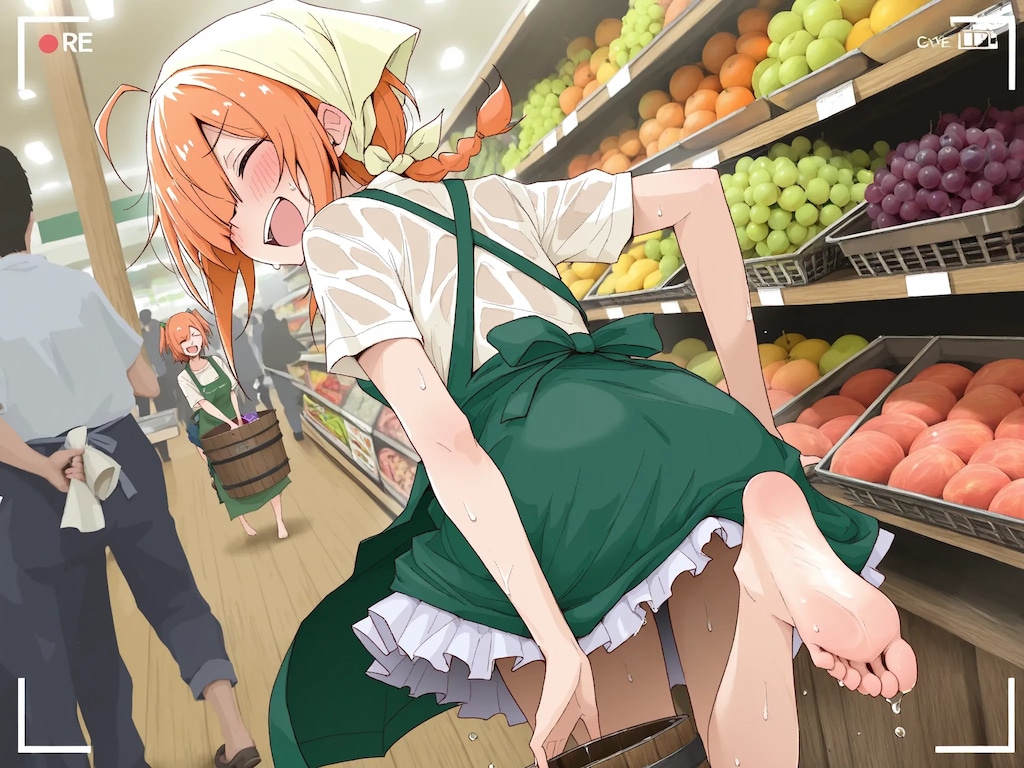 スーパーでワイン造りの実演をする目隠れちゃん☆