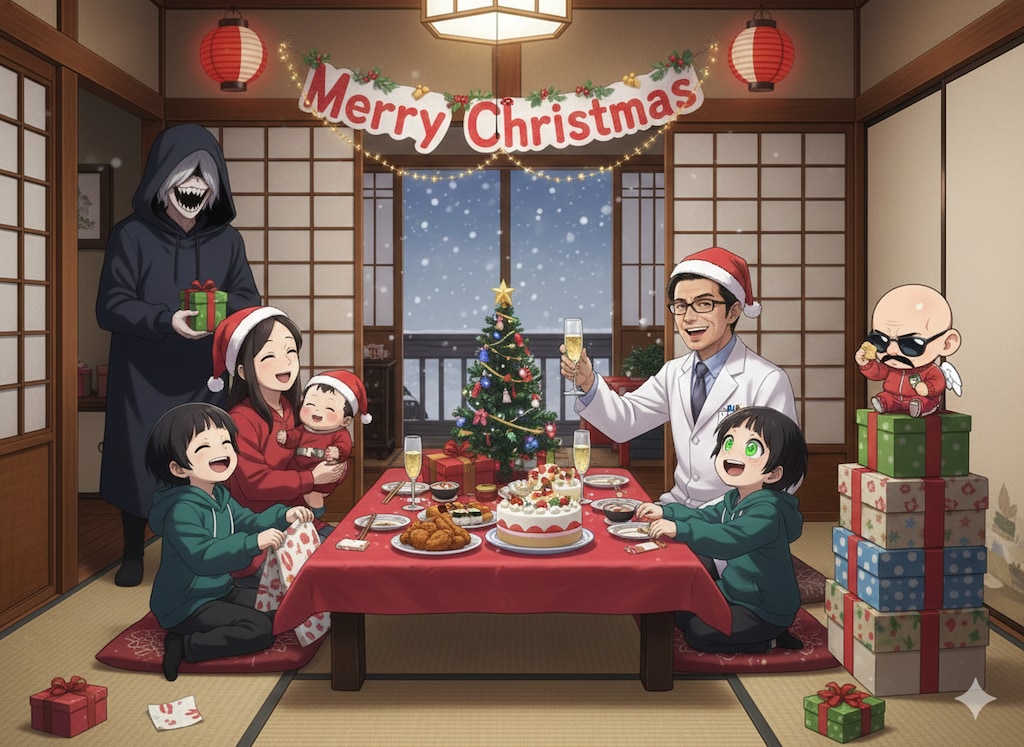 混戦中…みんなでお祝い